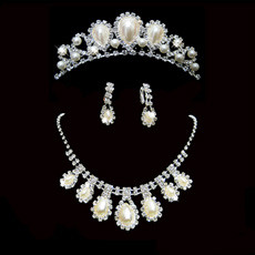 Elegant Crystal Earring Necklace Tiara Set Wedding Bridal Jewelry Collection