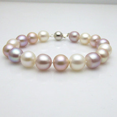 Multicolor 9.5 - 10.5mm Freshwater Off-Round Bridal Pearl Bracelet