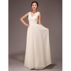 Fabulous V-Neck Chiffon Floor Length A-Line Bridesmaid Dresses