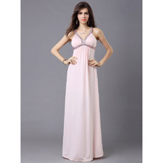 Sexy Column/ Sheath Wide Straps Evening Dresses with Beading Empire Waist