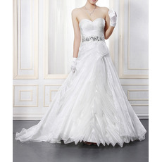 Stylish Taffeta Sweetheart Wedding Dresses with Rhinestone Waist