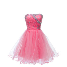 Gorgeous Sweetheart Short Tulle Homecoming Party Dresses with Rhinestone Detail