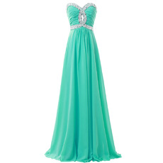 Shimmering Crystal Beaded Sweetheart and Waist Evening/ Prom Dresses with Ruching Detail