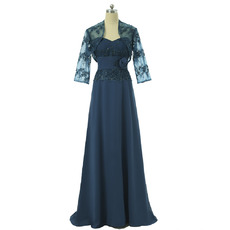 Arrivals Inexpensive Sweetheart Long Chiffon Mother Dresses with Jackets and Appliques Beading