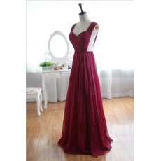 Seductive Sweetheart Neckline Backless Chiffon Evening Dresses with Pleated Bust and Skirt