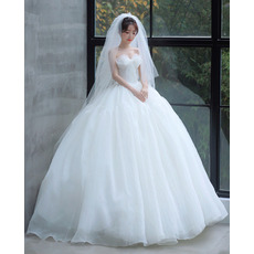 Beautiful & Princess Ball Gown Organza Wedding Dresses with Big Bow Front Top