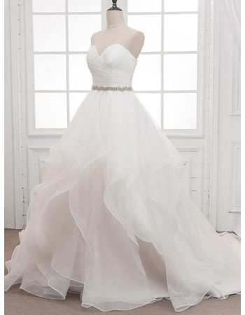 Gorgeous Ball Gown Organza Wedding Dresses with Crystal Belt - US$ 169. ...