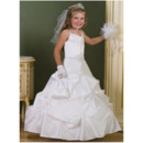 Gorgeous Ball Gown Sweetheart Beaded White First Communion Dresses/ Custom Pick-Up Full Length Flower Girl Dresses with Embroide