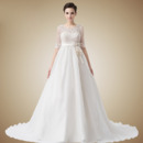 Designer Empire Sweetheart Floor Length Satin Organza Wedding Dresses with Jackets