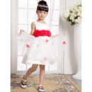 Pretty A-Line Round/Scoop Mini/Short Satin Organza Easter Dresses/ Flower Girl Dresses