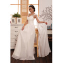 Perfect and Elegant Sweep Train Chiffon Wedding Dresses with Rhinestone Detail