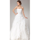 Stunningly Sweetheart Floor Length Organza Wedding Dresses with Layered Ruffled skirt