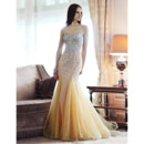 Sparkle & gorgeous Mermaid Sweetheart Tulle Evening Dresses with Crystal Beaded Embellished Bodice