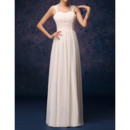 Stylish Column/ Sheath Straps Long Chiffon Bridesmaid Dresses with Open Back