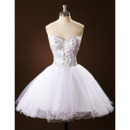 Sparkle & Shine Crystal Beaded Embellished Ball Gown Short Wedding Dresses