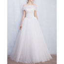 Princess Ball Gown Strapless Wedding Dresses with Pleated Tulle Skirt and Detachable Wraps