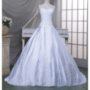 Luxurious Beading Appliques Ball Gown Sweetheart Satin Wedding Dresses
