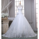 Beautiful Ball Gown Sweetheart Tulle Wedding Dresses with Floral Applique