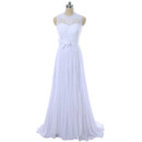 Elegant Jewel Neckline Pleated Chiffon Wedding Dresses with Beaded Lace Bodice